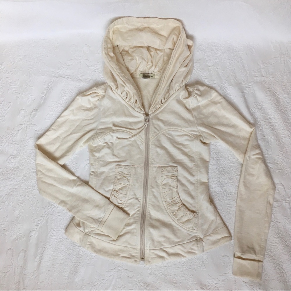 Prairie Underground Short Cloak Hoodie Ivory Small